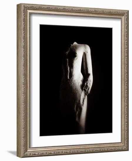 Sculpture of Unknown Person, Karnak Temple, Egypt-Clive Nolan-Framed Photographic Print