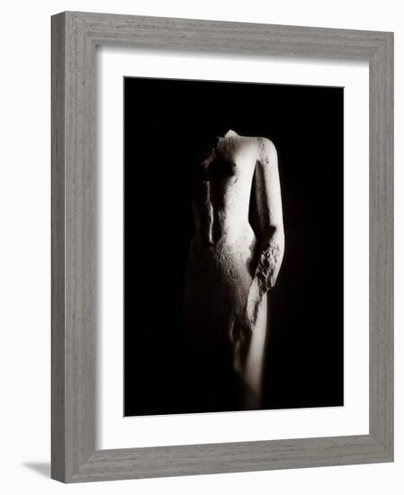 Sculpture of Unknown Person, Karnak Temple, Egypt-Clive Nolan-Framed Photographic Print