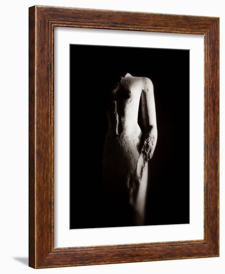 Sculpture of Unknown Person, Karnak Temple, Egypt-Clive Nolan-Framed Photographic Print