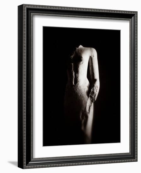 Sculpture of Unknown Person, Karnak Temple, Egypt-Clive Nolan-Framed Photographic Print