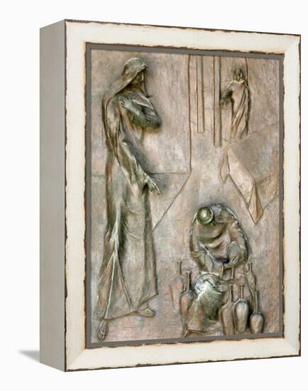 Sculpture on Door Depicting the Miracle of the Wedding at Cana, Annunciation Basilica-Godong-Framed Premier Image Canvas