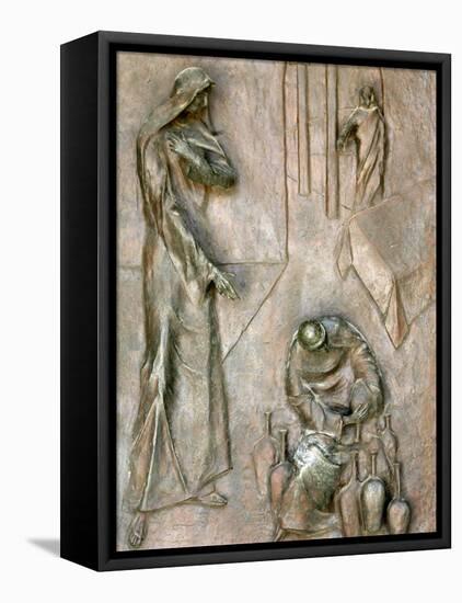 Sculpture on Door Depicting the Miracle of the Wedding at Cana, Annunciation Basilica-Godong-Framed Premier Image Canvas