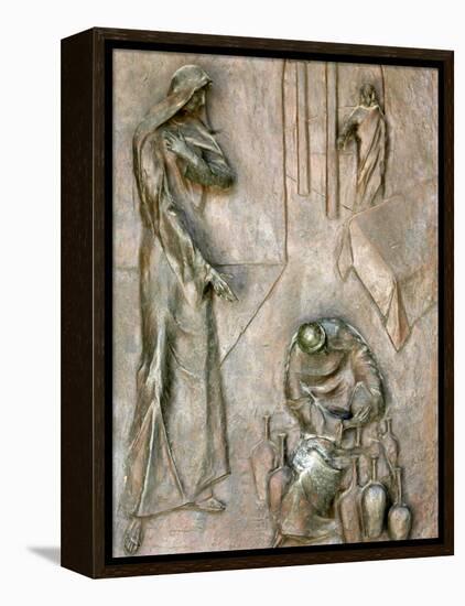 Sculpture on Door Depicting the Miracle of the Wedding at Cana, Annunciation Basilica-Godong-Framed Premier Image Canvas