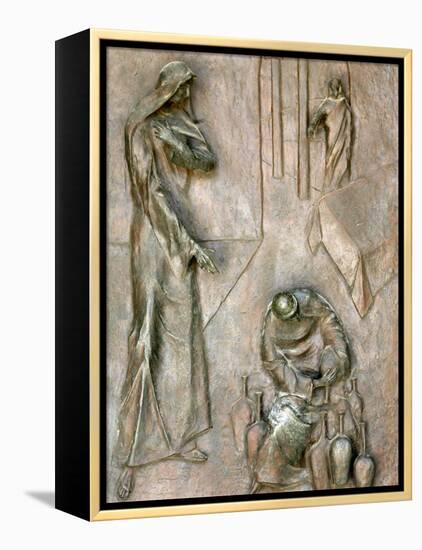 Sculpture on Door Depicting the Miracle of the Wedding at Cana, Annunciation Basilica-Godong-Framed Premier Image Canvas