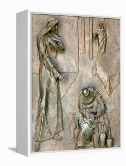 Sculpture on Door Depicting the Miracle of the Wedding at Cana, Annunciation Basilica-Godong-Framed Premier Image Canvas