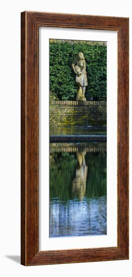 Sculpture Reflecting in Formal Gardens Pond-Anna Miller-Framed Photographic Print