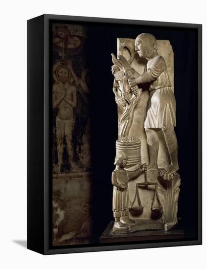 Sculpture Representing Month of September-Benedetto Antelami-Framed Premier Image Canvas