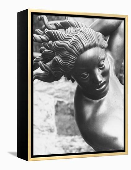 Sculpture Showing Detail of Woman's Head in Garden of Swedish Sculptor Carl Milles-Alfred Eisenstaedt-Framed Premier Image Canvas