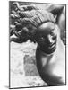 Sculpture Showing Detail of Woman's Head in Garden of Swedish Sculptor Carl Milles-Alfred Eisenstaedt-Mounted Photographic Print