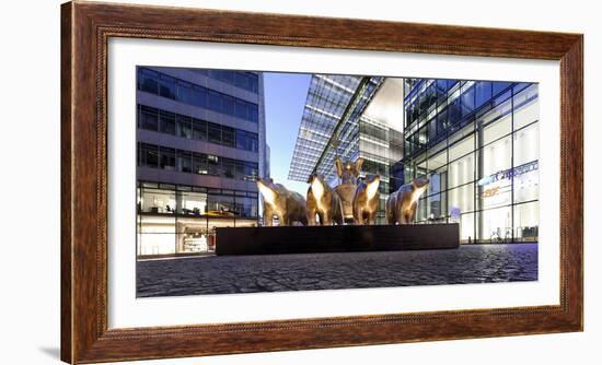 Sculpture with Berlin Bears, Replica of the Quadriga, Neues Kranzler Eck, KurfŸrstendamm, Kudamm-Axel Schmies-Framed Photographic Print