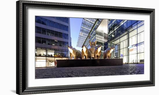 Sculpture with Berlin Bears, Replica of the Quadriga, Neues Kranzler Eck, KurfŸrstendamm, Kudamm-Axel Schmies-Framed Photographic Print