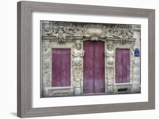 Sculptured Facade In Le Marais-Cora Niele-Framed Giclee Print