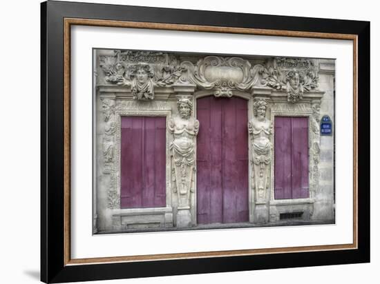 Sculptured Facade In Le Marais-Cora Niele-Framed Giclee Print