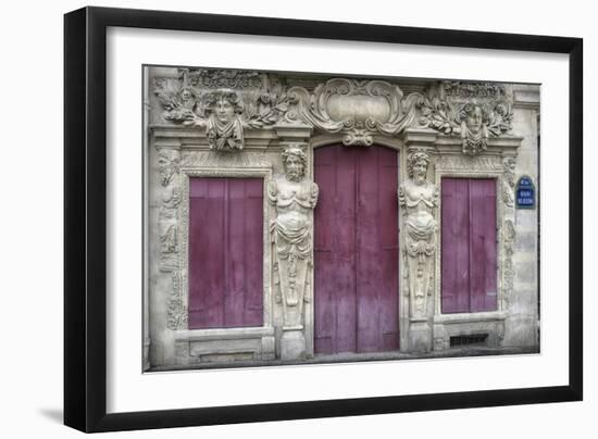 Sculptured Facade In Le Marais-Cora Niele-Framed Giclee Print