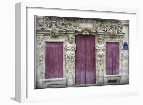 Sculptured Facade In Le Marais-Cora Niele-Framed Giclee Print