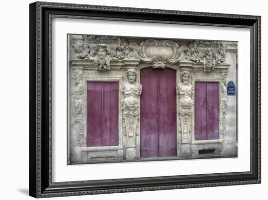 Sculptured Facade In Le Marais-Cora Niele-Framed Giclee Print