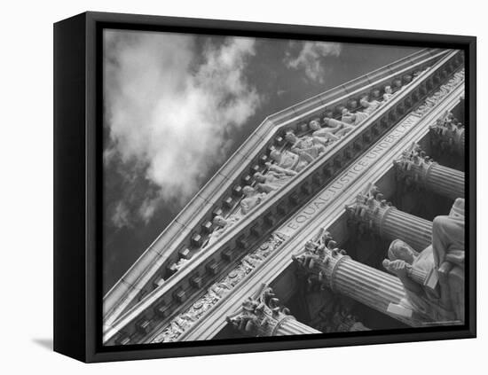 Sculptured Frieze of the US Supreme Court Building Emblazoned with Equal Justice under Law-Margaret Bourke-White-Framed Premier Image Canvas