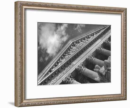 Sculptured Frieze of the US Supreme Court Building Emblazoned with Equal Justice under Law-Margaret Bourke-White-Framed Premium Photographic Print