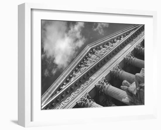 Sculptured Frieze of the US Supreme Court Building Emblazoned with Equal Justice under Law-Margaret Bourke-White-Framed Premium Photographic Print