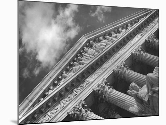 Sculptured Frieze of the US Supreme Court Building Emblazoned with Equal Justice under Law-Margaret Bourke-White-Mounted Premium Photographic Print