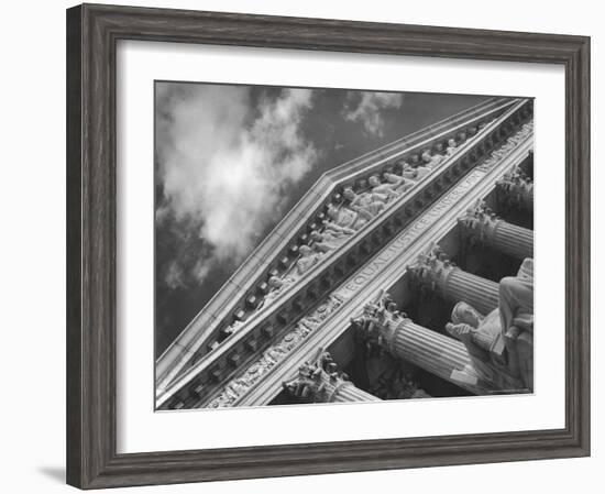 Sculptured Frieze of the US Supreme Court Building Emblazoned with Equal Justice under Law-Margaret Bourke-White-Framed Photographic Print