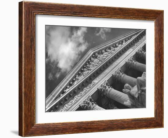 Sculptured Frieze of the US Supreme Court Building Emblazoned with Equal Justice under Law-Margaret Bourke-White-Framed Photographic Print