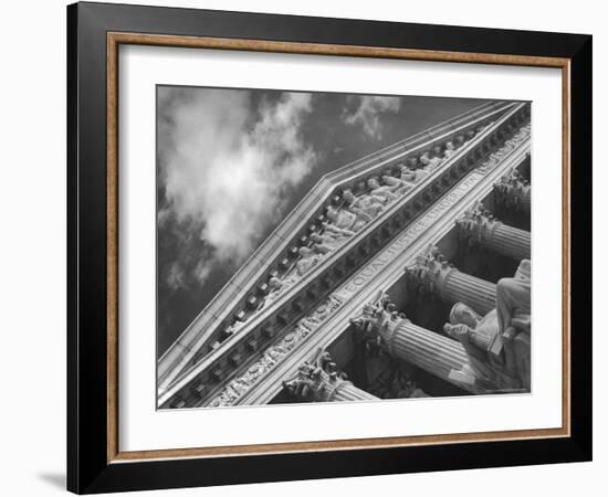 Sculptured Frieze of the US Supreme Court Building Emblazoned with Equal Justice under Law-Margaret Bourke-White-Framed Photographic Print