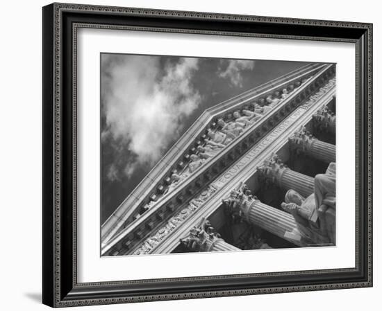 Sculptured Frieze of the US Supreme Court Building Emblazoned with Equal Justice under Law-Margaret Bourke-White-Framed Photographic Print