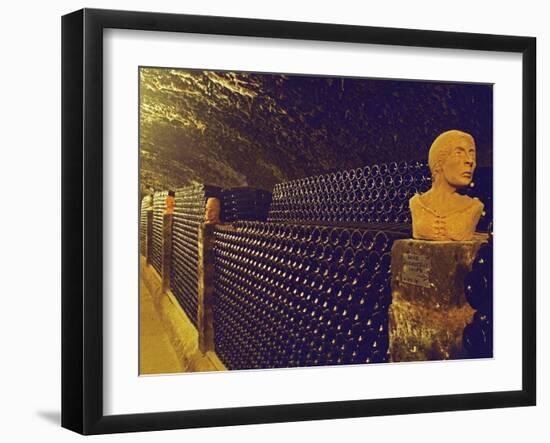 Sculptured Heads in Cellar, Thummerer Winery, Eger, Hungary-Per Karlsson-Framed Photographic Print