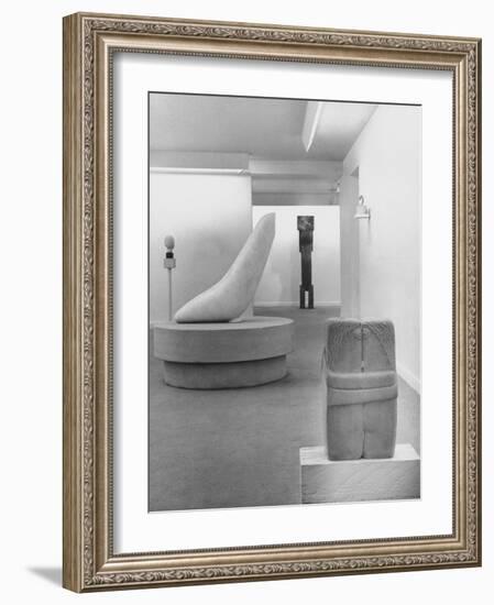 Sculptures by Brancusi on Exhibit at the Guggenheim Museum-Nina Leen-Framed Photographic Print