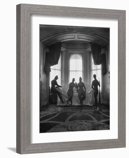 Sculptures by Elie Nadelman Standing Around the Parlor of the Deceased Artist's Home-W^ Eugene Smith-Framed Photographic Print