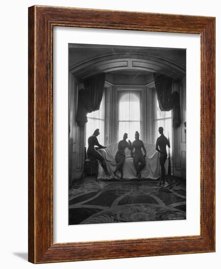 Sculptures by Elie Nadelman Standing Around the Parlor of the Deceased Artist's Home-W^ Eugene Smith-Framed Photographic Print