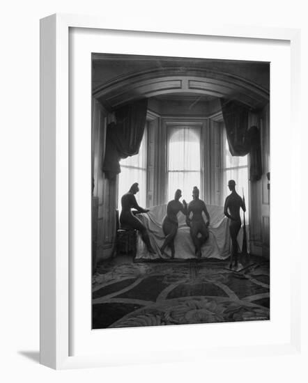 Sculptures by Elie Nadelman Standing Around the Parlor of the Deceased Artist's Home-W^ Eugene Smith-Framed Photographic Print