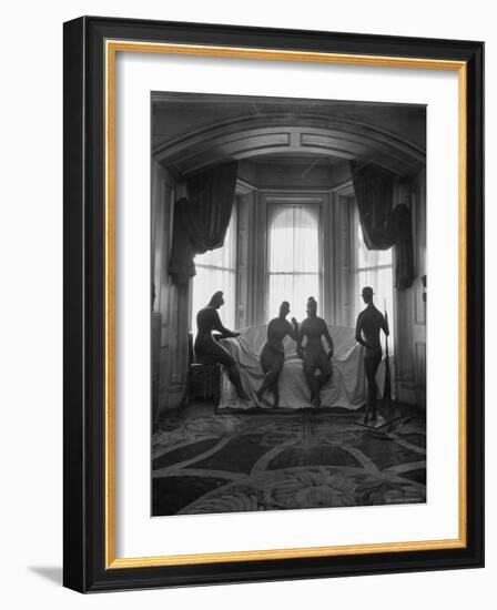 Sculptures by Elie Nadelman Standing Around the Parlor of the Deceased Artist's Home-W^ Eugene Smith-Framed Photographic Print