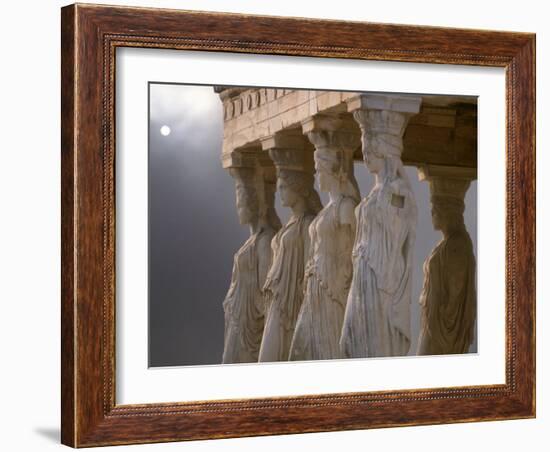 Sculptures of the Caryatid Maidens Support the Pediment of the Erecthion Temple-Nancy Noble Gardner-Framed Photographic Print