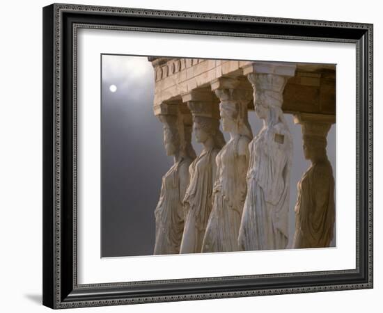 Sculptures of the Caryatid Maidens Support the Pediment of the Erecthion Temple-Nancy Noble Gardner-Framed Photographic Print