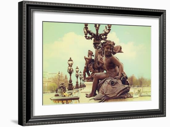 Sculptures On Pont Alexandre III-Cora Niele-Framed Giclee Print