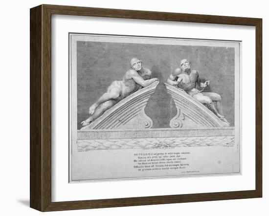 Sculptures Outside the Entrance to Old Bethlehem Hospital, Moorfields, City of London, 1783-William Sharp-Framed Giclee Print