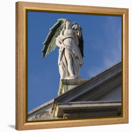 Scuola Grande Di San Fantin, Venice - Statue of Angel with Wings Above Pediment (Detail)-Mike Burton-Framed Premier Image Canvas