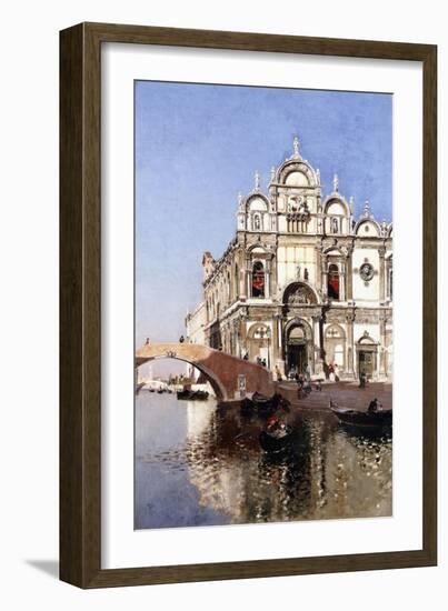 Scuola Grandi di San Marco and Campo San Giovanni e Paolo, Venice-Martin Rico y Ortega-Framed Giclee Print