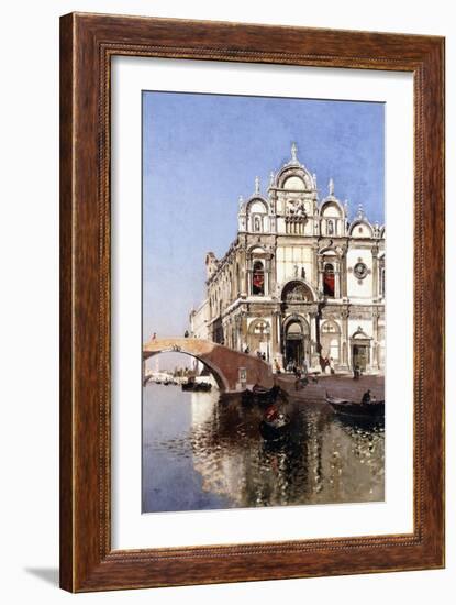 Scuola Grandi Di San Marco and Campo San Giovanni E Paolo, Venice-Martin Rico y Ortega-Framed Giclee Print