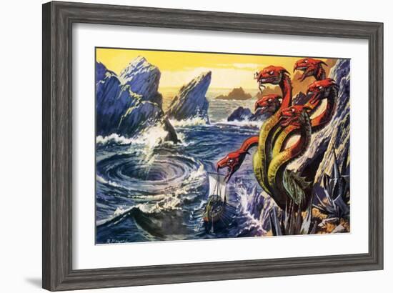 Scylla Attacking Olysseus's Ship-Payne-Framed Giclee Print