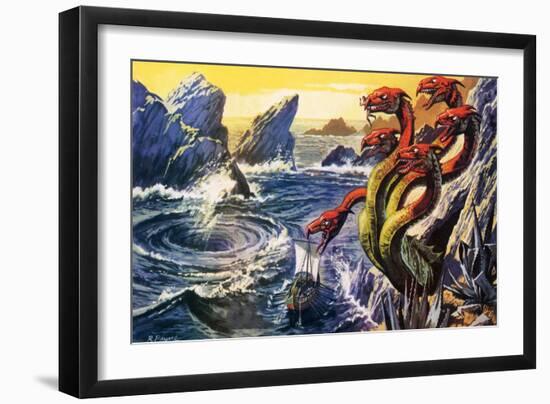 Scylla Attacking Olysseus's Ship-Payne-Framed Giclee Print