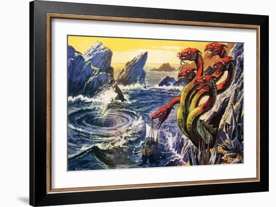 Scylla Attacking Olysseus's Ship-Payne-Framed Giclee Print