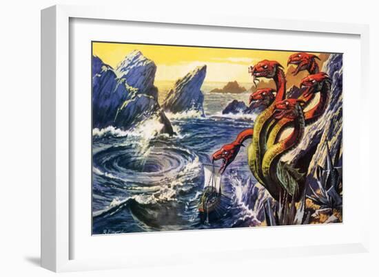 Scylla Attacking Olysseus's Ship-Payne-Framed Giclee Print