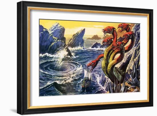 Scylla Attacking Olysseus's Ship-Payne-Framed Giclee Print