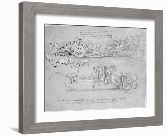 Scythed Chariot, c.1483-85-Leonardo da Vinci-Framed Giclee Print