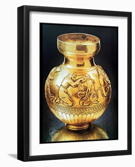 Scythian Vase from Kul-Oba Kurgan, Crimea, Depicting a Dentist at Work, 4th Century BC-null-Framed Giclee Print