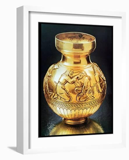 Scythian Vase from Kul-Oba Kurgan, Crimea, Depicting a Dentist at Work, 4th Century BC-null-Framed Giclee Print