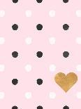 Heart White and Black Dots on Pink-Sd Graphics Studio-Art Print